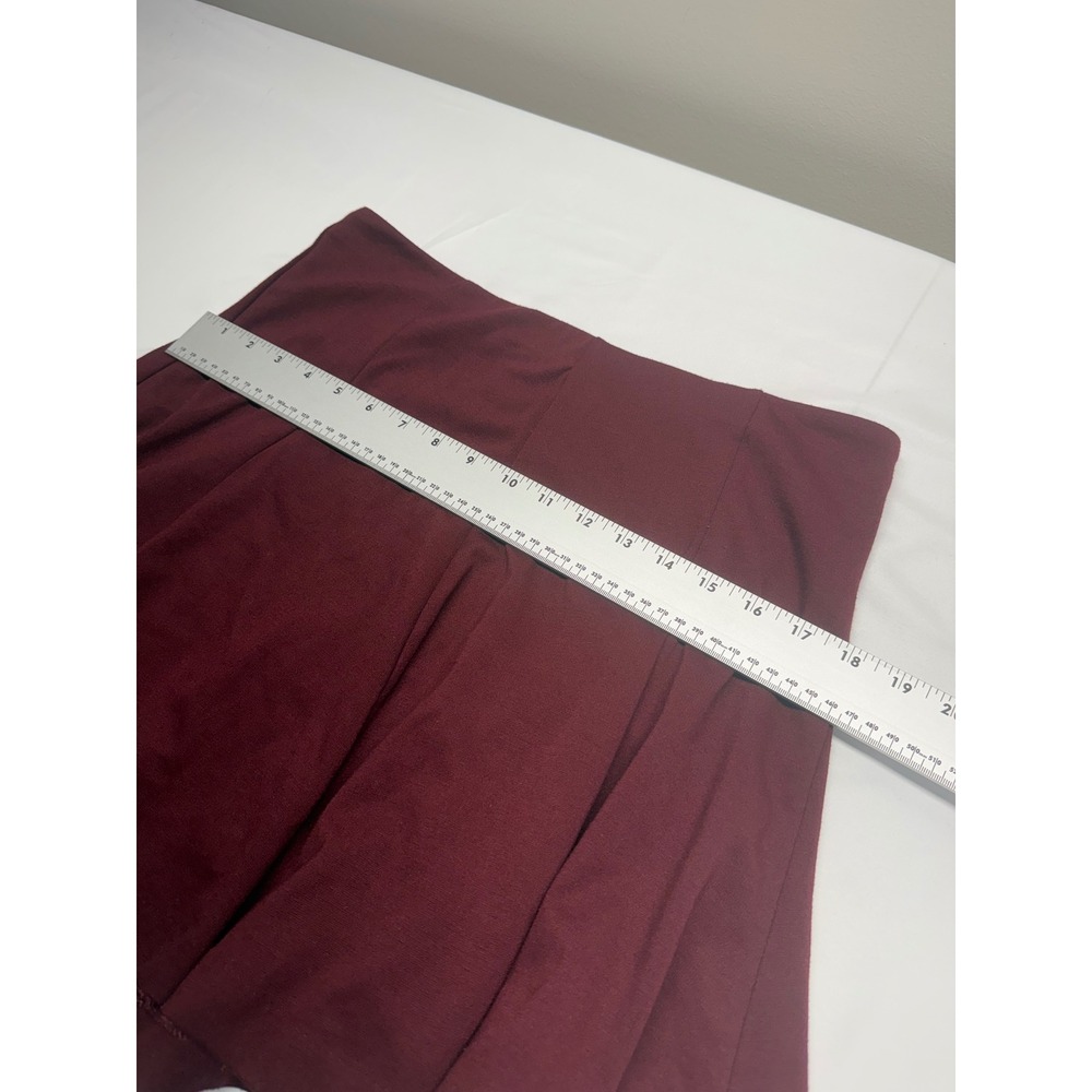 Banana Republic Petite 10 Burgundy Pleated Mini Skirt A-Line Wine Red Career - Picture 12 of 12